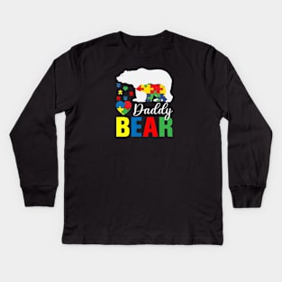 Daddy bear Autism Awareness Kids Long Sleeve T-Shirt